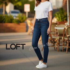 LOFT High Medium Wash High Rize Stretchy Skinny Cotton Jeans